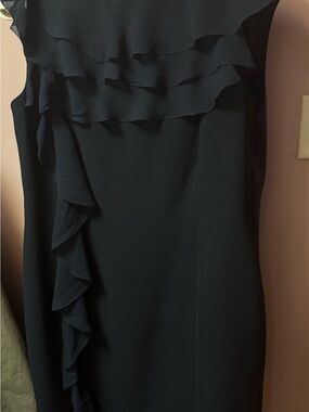 Lauren Ralph Lauren Black Sleeveless Ruffle Midi Dress